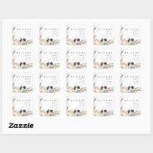White Floral Wedding Welcome Square stickers (Vel)