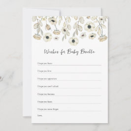 White Floral Wensen voor Baby, baby shower spel Kaart