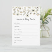 White Floral Wensen voor Baby, baby shower spel Kaart (Staand voorkant)