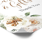 White Floral Winter Cards & Gifts Sign Poster (Hoek)