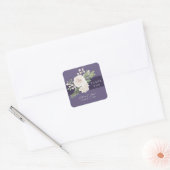 White Floral Winter Greenery Wedding Thank You Vierkante Sticker (Envelop)
