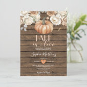White Floral Wood Herfst in Love Engagement Party Kaart (Staand voorkant)