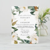 White Floral Wreath Elegant Floral Spring Wedding Kaart (Staand voorkant)