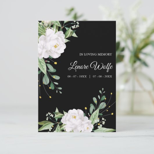 White Floral Wreath Memorial Funeral Loved One (Staand voorkant)