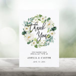 White Floral Wreator Hartelijk dank Bedankkaart<br><div class="desc">Een elegante witte florale kreet bedankt je kaart. Ideaal voor bruiloften,  verjaardagen,  afstuderen en andere evenementen.</div>
