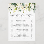 White Floral zou ze liever Vrijgezellenfeest spele Informatiekaartje (Voorkant)