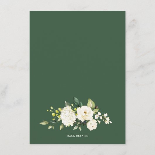 White Floral zou ze liever Vrijgezellenfeest spele Informatiekaartje (Achterkant)