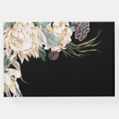 White Floral | Zwart-witboek Gastenboek (Achterkant)