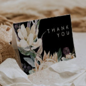 White Floral | Zwarte Hartelijk dank Bedankkaart