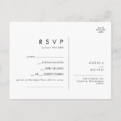 White Floral | Zwarte Song Request RSVP Card Briefkaart (Achterkant)
