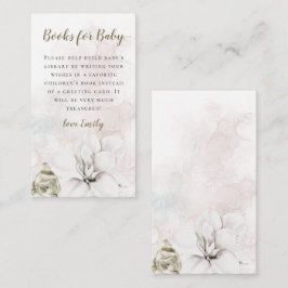 White Florals Boos for Baby Girl Boy Baby shower Informatiekaartje