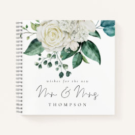 White Florals Eucalyptus de heer Mrs Guest Book Notitieboek
