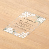  White Florals Invitación Bodas de Diamante Acryl Uitnodigingen (Laagn)