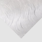 White Florals on Silver Tone Decoupage Tissuepapier (Detail)