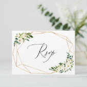 White Florals RSVP-kaarten voor bruiloft RSVP Kaartje (Staand voorkant)
