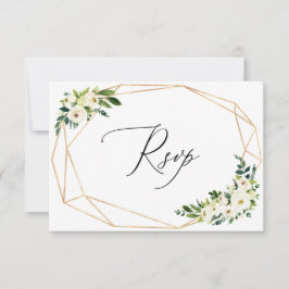 White Florals RSVP-kaarten voor bruiloft RSVP Kaartje