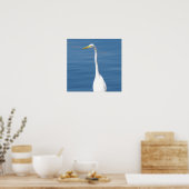 White Florida Crane Poster (Keuken)
