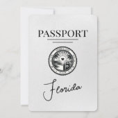 White Florida Passport Uitnodiging voor een bruilo (Achterkant)
