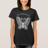 White Flourish Butterfly Inspirerend Message T-shirt (Voorkant)