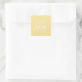White Flourish Roos Design Vierkante Sticker (Tas)