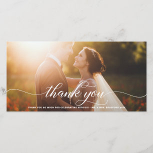 White Flourish Script Weddenschap Bedankt