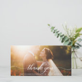 White Flourish Script Weddenschap Bedankt (Staand voorkant)