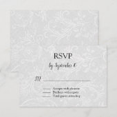 White Flourish Wedding RSVP Kaartje (Voorkant / Achterkant)