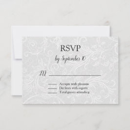 White Flourish Wedding RSVP Kaartje