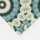 White Flower and Cerulean Blue Mandala Fleece Deken (Hoek)