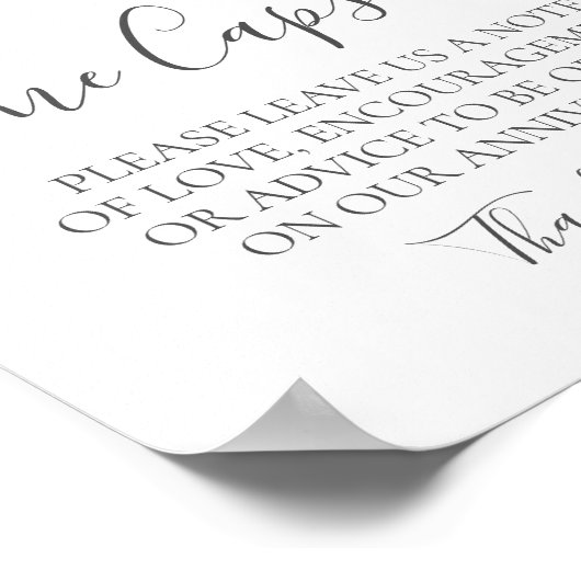 White Flower and Greenery Wedding Time Capsule Sig Poster (Hoek)