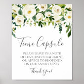 White Flower and Greenery Wedding Time Capsule Sig Poster (Voorkant)