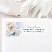 White Flower and Navy Blue Shades Baby shower Etiket (Insitu)