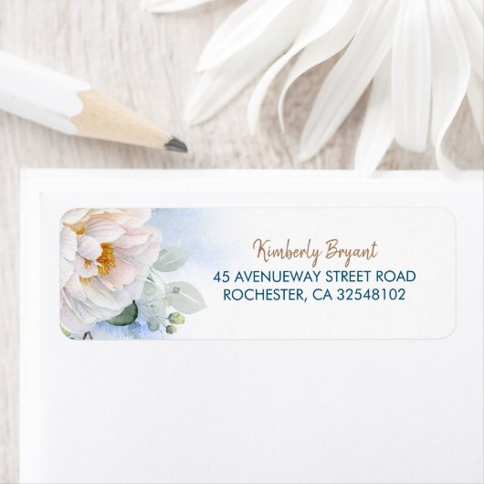 White Flower and Navy Blue Shades Baby shower Etiket (Insitu)