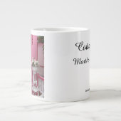 White Flower Basket on Pink - Martha's Vineyard Grote Koffiekop (Voorkant)