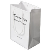 White Flower Basket on Pink - Martha's Vineyard Medium Cadeauzakje (Achterkant Gekanteld)