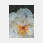 White Flower Blanket Fleece Deken (Voorkant)