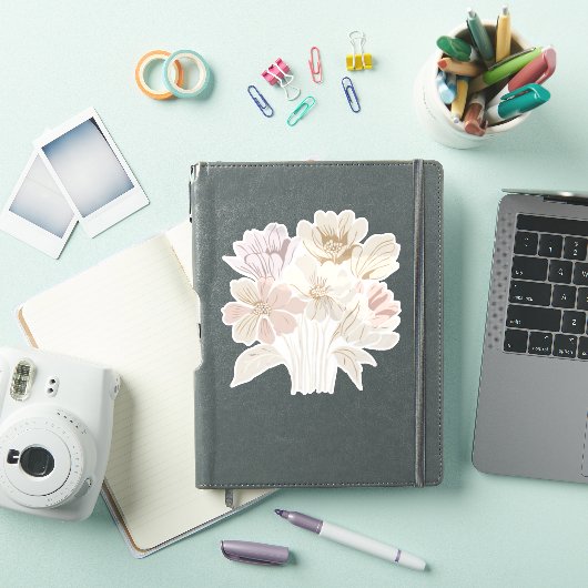 White Flower Bouquet Sticker (iPad Cover)