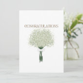 White Flower Bouquet Wedding Gefeliciteerd Kaart (Staand voorkant)
