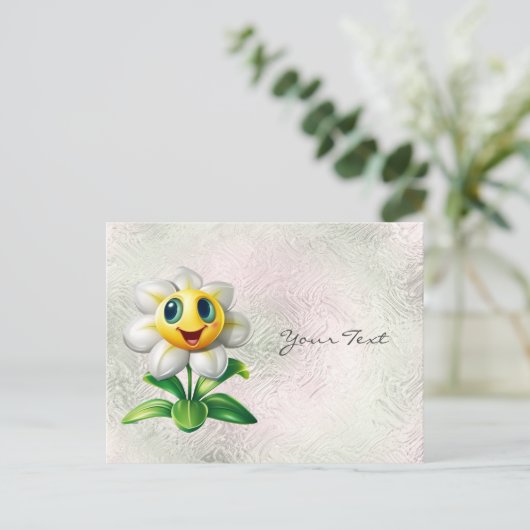 White Flower Briefkaart (Staand voorkant)