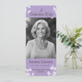 White flower Celebration of Life Photo Card Kaart (Staand voorkant)