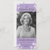 White flower Celebration of Life Photo Card Kaart (Voorkant)