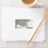 White  Flower Charcoal Return Address Label (Insitu)
