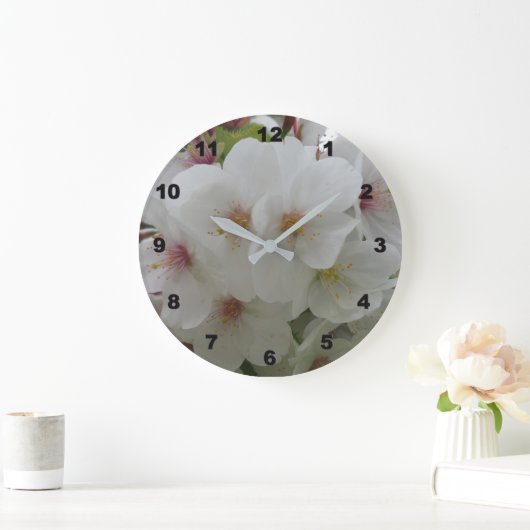 White Flower Clock Grote Klok (Huis)