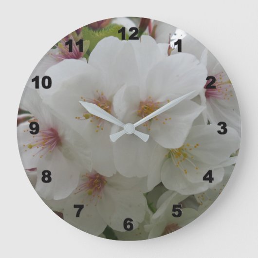 White Flower Clock Grote Klok (Voorkant)