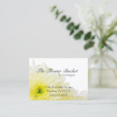 White Flower & Cream Color Visitekaartje (Staand voorkant)