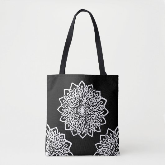 White Flower Design Abstract Mandala Tote Bag (Voorkant)