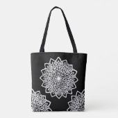 White Flower Design Abstract Mandala Tote Bag (Achterkant)