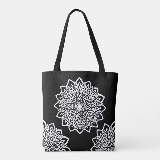 White Flower Design Abstract Mandala Tote Bag (Achterkant)
