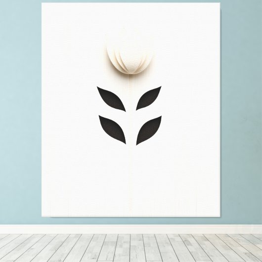 White Flower Design Canvas Afdruk (Insitu (Houten vloer))