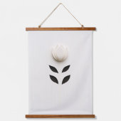 White Flower Design Hangend Wandkleed (Voorkant)